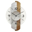 Horloge murale moderne en bois naturel et bois gris