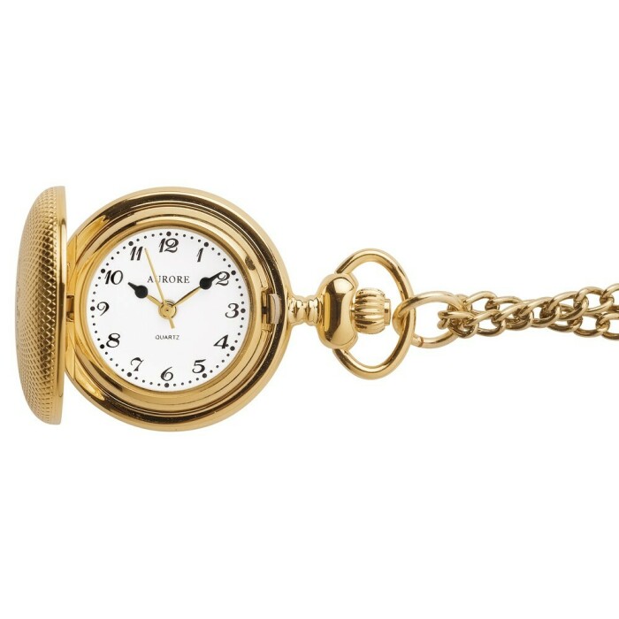 Montre pendentif dor&eacute;e &agrave; piles chiffres arabes