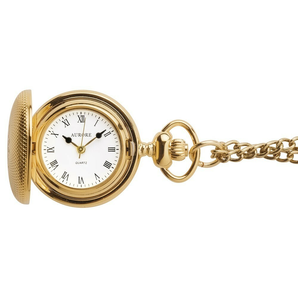 Montre pendentif dor&eacute;e &agrave; piles chiffres romains