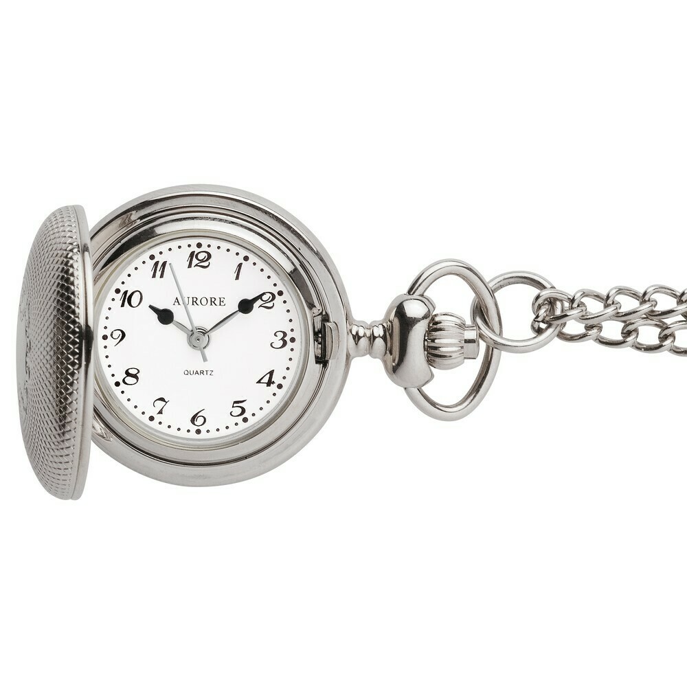Montre pendentif argent&eacute;e &agrave; piles chiffres arabes