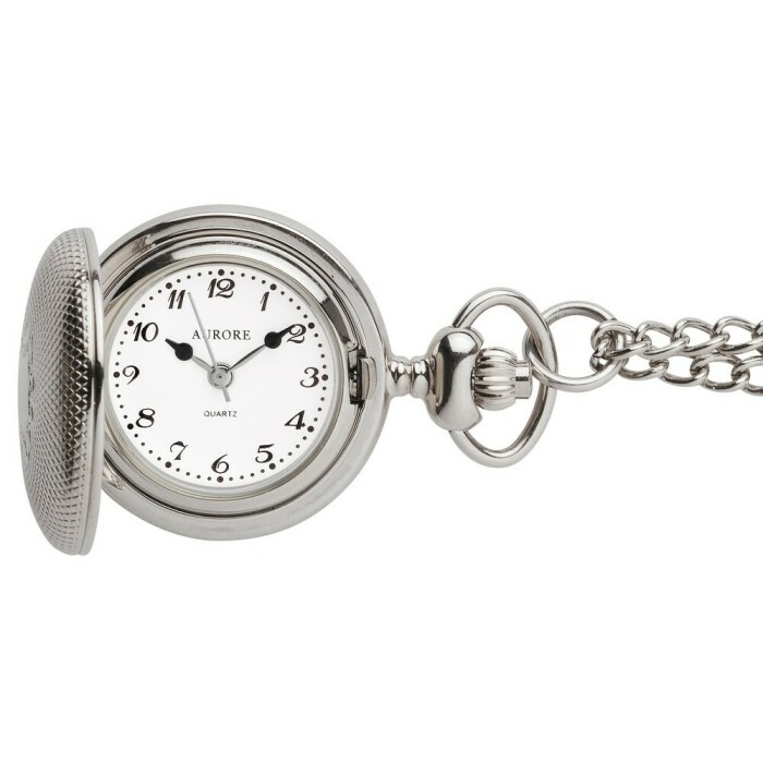 Montre pendentif argent&eacute;e &agrave; piles chiffres arabes