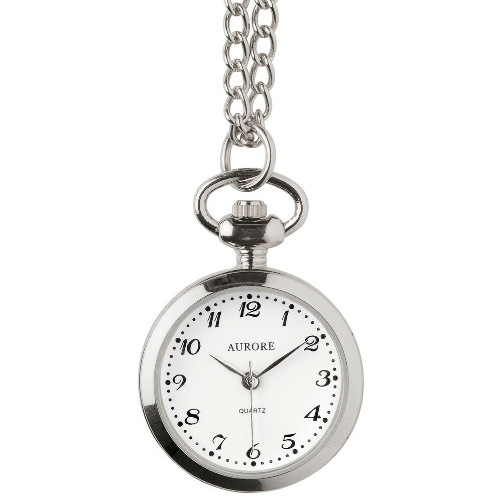 Montre pendentif argent&eacute;e &agrave; piles chiffres arabes