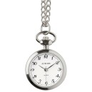 Montre pendentif argent&eacute;e &agrave; piles chiffres arabes