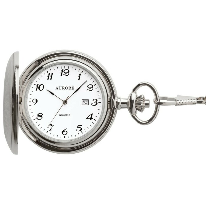 Montre gousset argent&eacute;e avec date