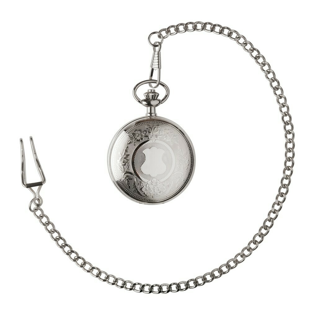 Montre gousset argent&eacute;e avec date chiffres romains_ferm&eacute;