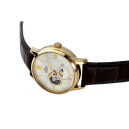 Montre automatique Orient sun and moon squelette pvd or jaune homme RA-AS0010S pos&eacute;e cot&eacute;