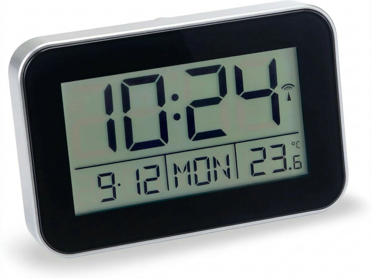 R&eacute;veil radio-pilot&eacute; argent&eacute; sonnerie bip-bip crescendo