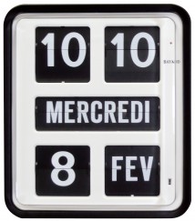 Pendule murale rectangulaire &agrave; calendrier perp&eacute;tuel