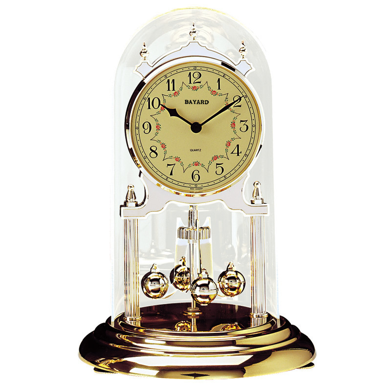 Pendule 400 jours &agrave; quartz Bayard cadran couleur champagne chiffres arabes