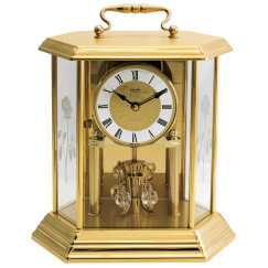 Pendule à poser 400 jours cage en laiton doré cristal Swarovski 25 cm