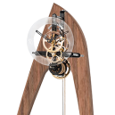 Horloge m&eacute;canique moderne Clipperton support bois ch&ecirc;ne et marbre