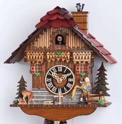 Horloge coucou mécanique chalet 1 jour thème forestier_zoom