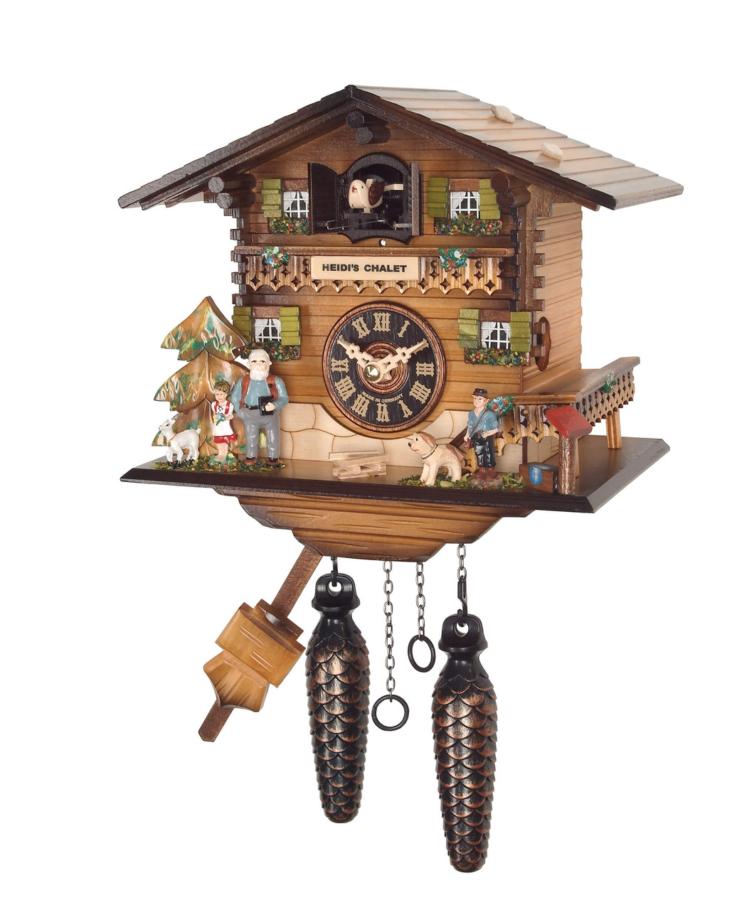Horloge coucou &agrave; piles chalet &quot;maison de Heidi&quot; pour enfants