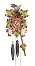 Horloge coucou &agrave; piles feuilles vertes oiseau couleur