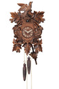 Horloge coucou musical traditionnel fronton cisel&eacute;