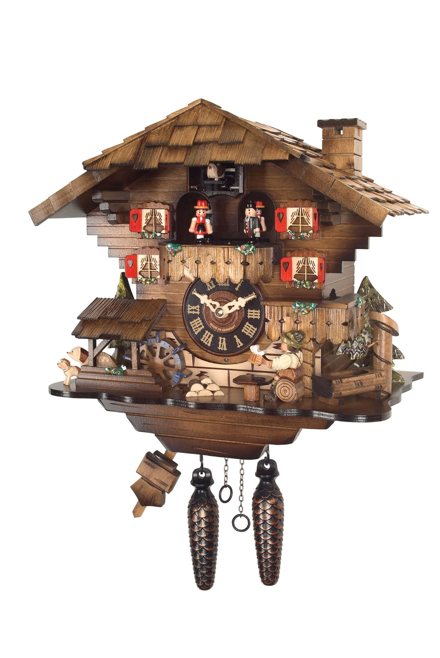 Horloge coucou chalet &agrave; m&eacute;lodie danseurs buveur de bi&egrave;re