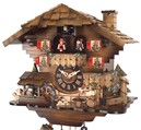 Horloge coucou chalet &agrave; m&eacute;lodie danseurs buveur de bi&egrave;re gros plan