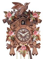 Horloge coucou mécanique 1 jour fleurs roses
