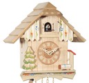 Horloge coucou m&eacute;canique chalet bois naturel gros plan