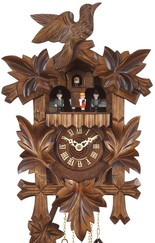 Horloge coucou traditionnel 1 jour musical thème oiseau et tyroliens 37 cm_zoom
