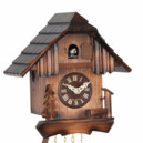 Horloge coucou &agrave; piles en bois de noyer 20 cm_zoom