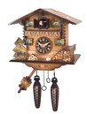 Horloge coucou &agrave; piles chalet volets verts