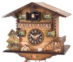 Horloge coucou mécanique traditionnel chalet 1 jour 20 cm_zoom