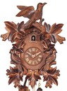 coucou quartz en bois 3 oiseaux gros plan