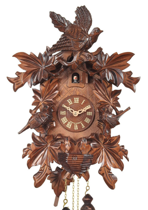 Horloge coucou m&eacute;canique traditionnel 8 jours envol oiseau zoom