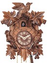 Horloge coucou &agrave; m&eacute;lodie &agrave; piles en bois &quot;d&eacute;cor champ&ecirc;tre&quot; 22 cm_zoom