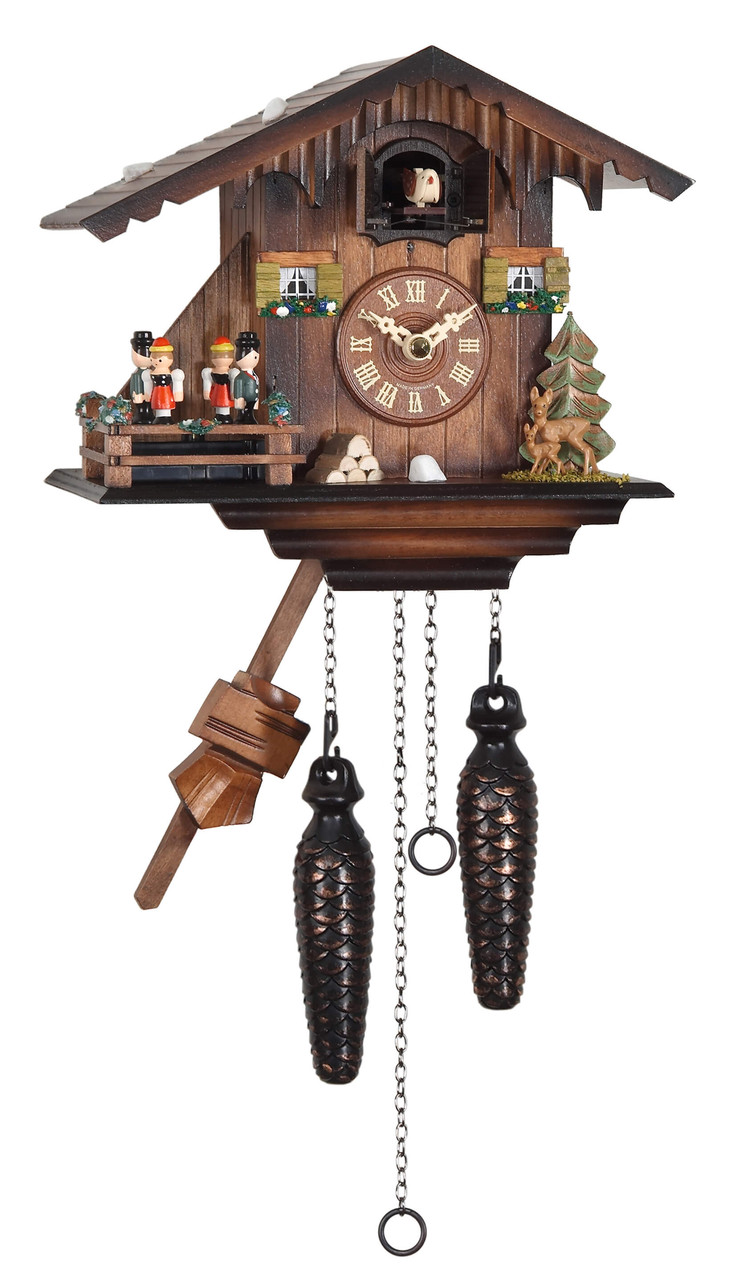 Horloge coucou &agrave; m&eacute;lodie &agrave; piles avec animation