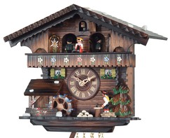 Horloge coucou à mélodie danseurs coupeur de bois 26 cm_zoom