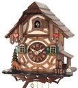 Horloge coucou traditionnel 1 jour chalet petits coeurs gros plan
