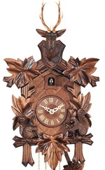 Horloge coucou mécanique traditionnel 8 jours tête de renne_zoom