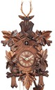 Horloge coucou m&eacute;canique traditionnel 8 jours t&ecirc;te de renne_zoom