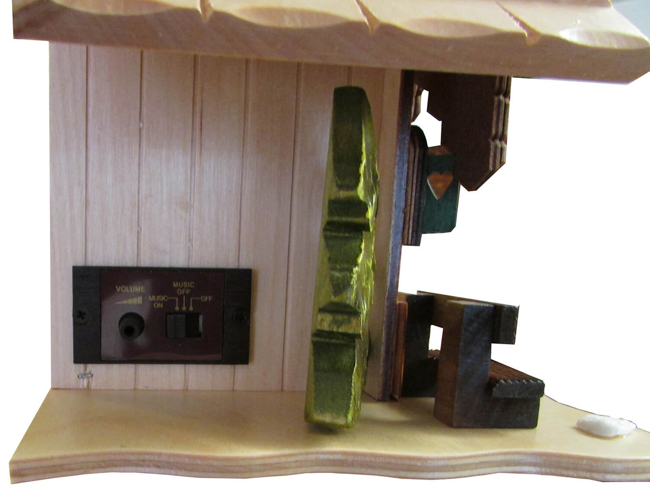 Horloge coucou &agrave; piles en bois 3 oiseaux_bouton