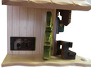 Horloge coucou &agrave; piles en bois 3 oiseaux_bouton