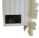 Horloge coucou &agrave; piles en bois feuilles 22 cm_r&eacute;glage volume