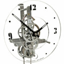 Horloge comtoise moderne squelette argent&eacute;e