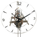 Horloge comtoise moderne squelette argent&eacute;e
