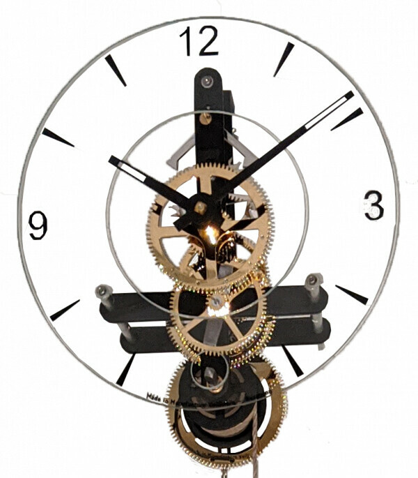 Horloge comtoise moderne squelette noire