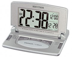 Réveil de voyage gris digital double horaire