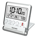 R&eacute;veil de voyage Bayard radiopilot&eacute; avec thermom&egrave;tre argent&eacute;