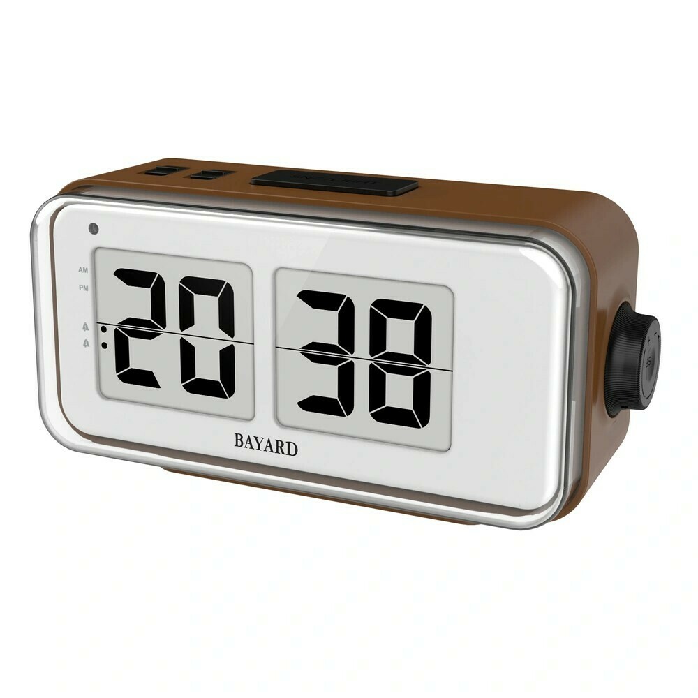 R&eacute;veil digital Bayard Flip r&eacute;tro radiopilot&eacute; avec thermom&egrave;tre