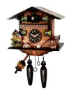 Horloge coucou &agrave; m&eacute;lodie &agrave; piles chalet fleuri