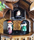 Horloge coucou &agrave; m&eacute;lodie en bois fleurs bleues avec danseurs 35 cm_zoom danseurs