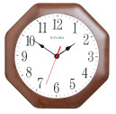 Horloge murale en bois octogonale Bayard trotteuse rouge