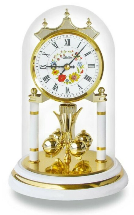 Pendule 400 jours blanche avec fleurs chiffres romains