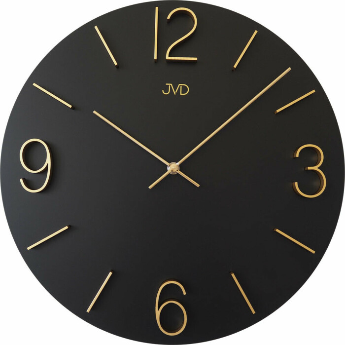 Horloge murale ronde noire à quartz