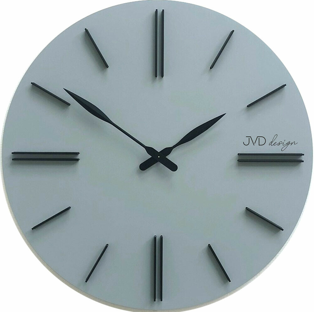 Horloge murale silencieuse grise en bois